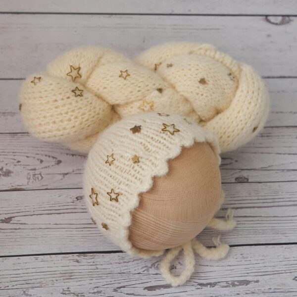 Vemonllas Newborn Baby Photography Props Outfits Hat Long Ripple Wrap Set for Boys Girls Photography Photoshoot Photos