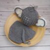 Vemonllas Newborn Photography Props Outfit Boys Girls Elephant Hat Bonnet & Shorts Baby Photo Props Crochet Knitted Costumes