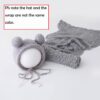 Newborn Baby Photography Props Outfits Hat Long Ripple Wrap Set for Boys Girls Photography (Light Gray)