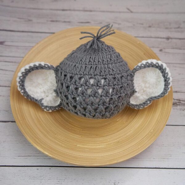 Vemonllas Newborn Photography Props Outfit Boys Girls Elephant Hat Bonnet & Shorts Baby Photo Props Crochet Knitted Costumes