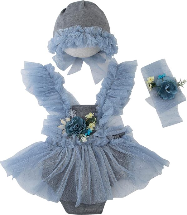 91WwvQWtYIL._AC_SL1500 Vemonllas Newborn Photography Props Baby Girls Outfits,Baby Photo Props Soft Lace Headdress Bodysuits Set