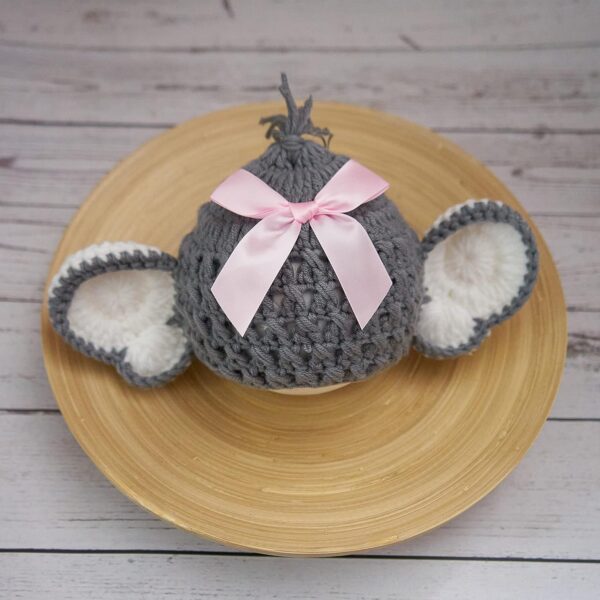 91Y6-ofH3vL._AC_SL1500 Vemonllas Newborn Photography Props Outfit Boys Girls Elephant Hat Bonnet & Shorts Baby Photo Props Crochet Knitted Costumes