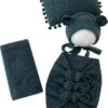 Vemonllas Newborn Baby Boy Girl Photography Props Bow Wrap, Posing Aid, Hat and Blanket Set of 4 Pcs