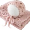 Vemonllas Newborn Baby Photography Props Outfits Hat Long Ripple Wrap Set for Boys Girls Photography Photoshoot Photos