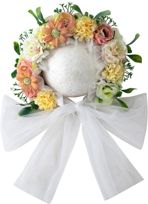 Vemonllas Newborn Photography Props Boys Girls Floral Sitter Hat Baby Photo Props Flowers Bonnet