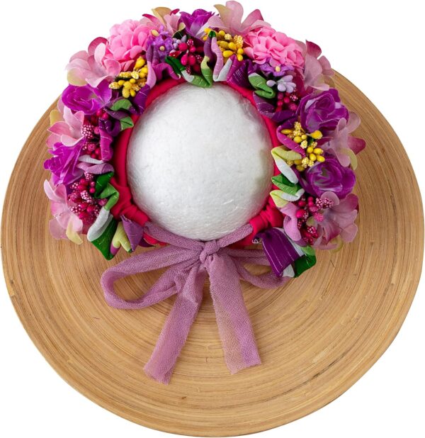 Vemonllas Newborn Photography Props Boys Girls Floral Sitter Hat Baby Photo Props Flowers Bonnet